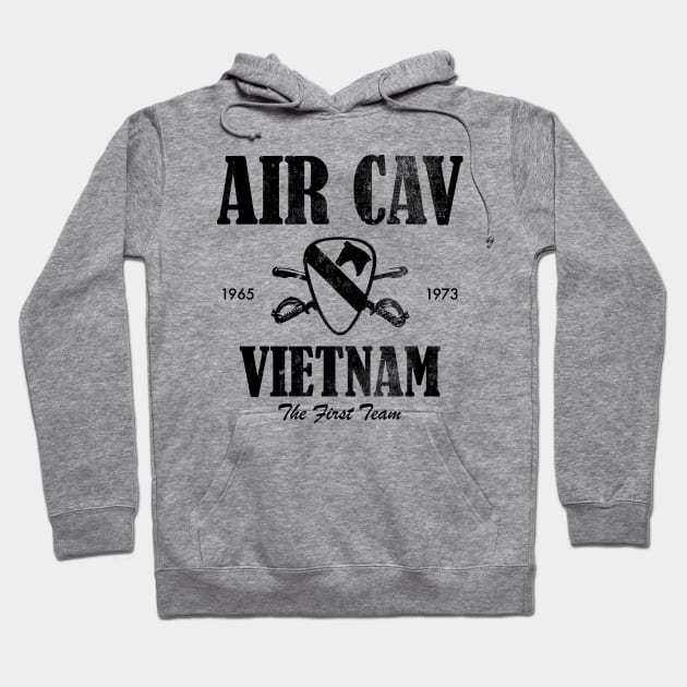 Air Cav Vietnam - The First Team (subdued) (distressed) Hoodie by TCP